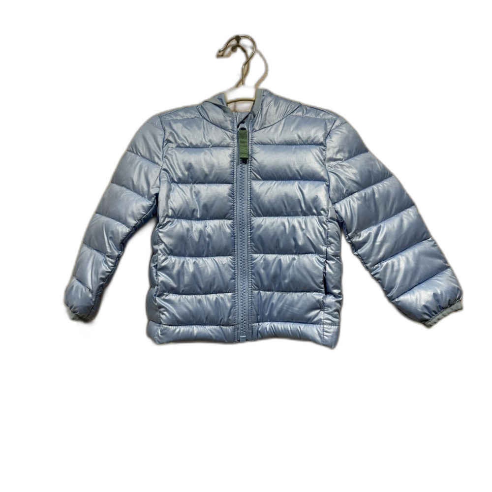 Primary Hooded Puffer Coat Jacket Blue Full Zip Winter Baby Unisex sz 6-12 M
